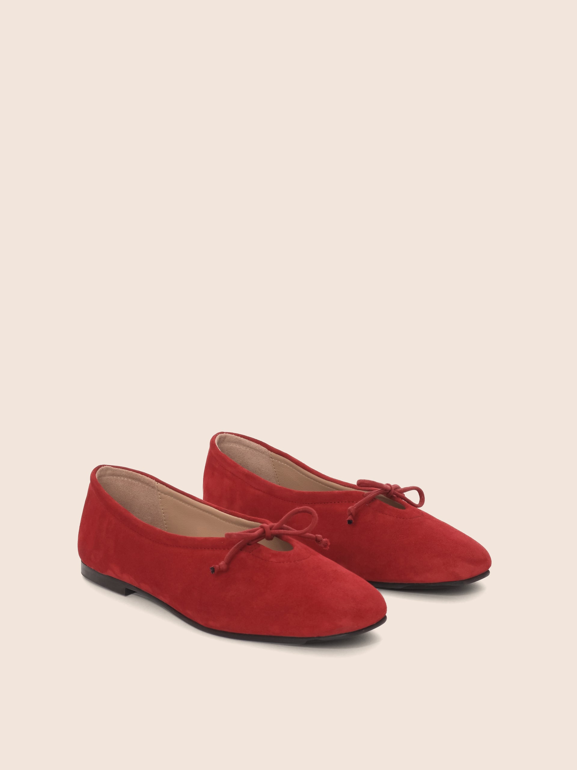 Prato Cherry Suede Ballerina