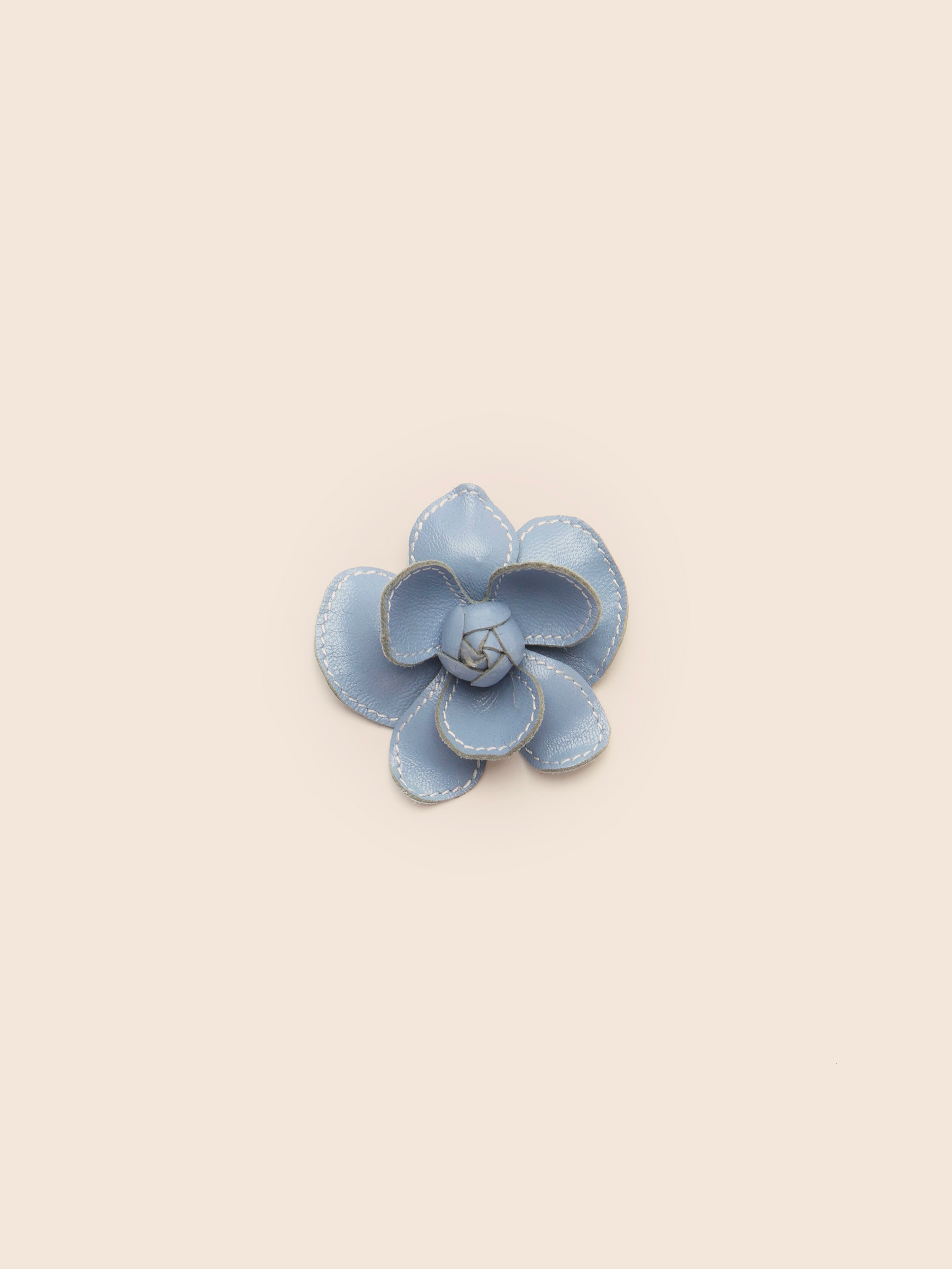 Stitch Flower Clip Denim